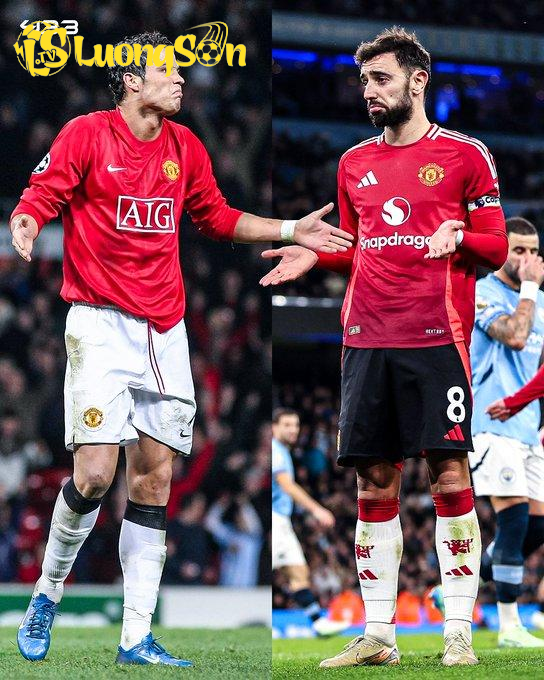 Bruno Fernandes tái hiện màn ăn mừng của Cristiano Ronaldo. Ảnh: X 433